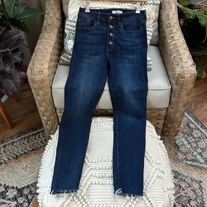 Just Black Denim Legging Jeans w/button up front- size 28